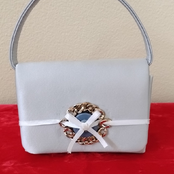 Unbranded Handbags - NWOT Elegant  Light Blue Handbag with Gold Accent